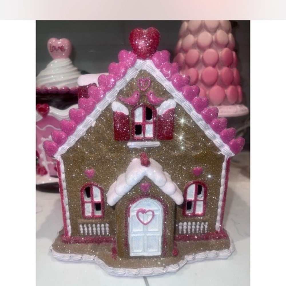 Viral Cupcakes & Cashmere Pink Christmas Valentine’s Day Gingerbread House LED
